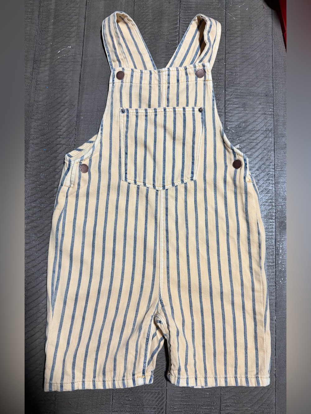Zara Blue and Cream Striped Kids Overalls